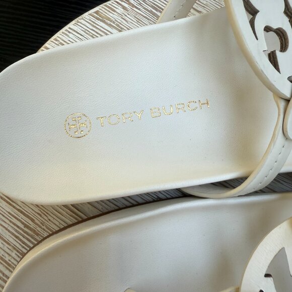 TORY BURCH MILLER CLOUD 9 Women's Leather Sandal White Summer Beach Resort New - Picture 8 of 13